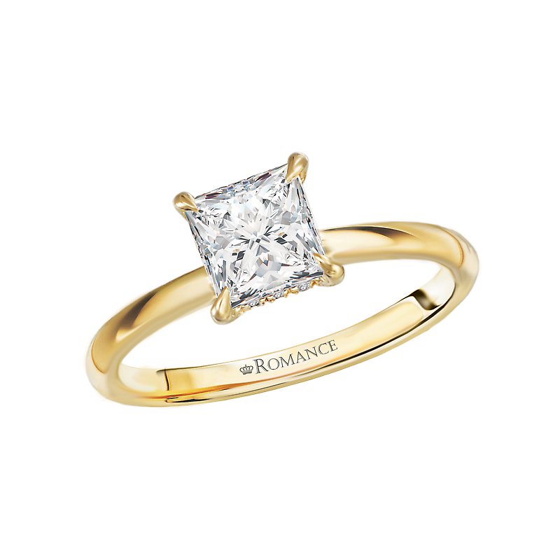 Orbelle 14K Yellow Gold Hidden Halo Princess Cut Diamond Engagement Ring