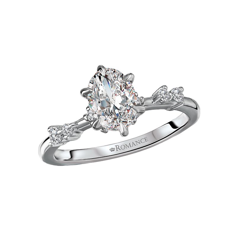 Orbelle 14K White Gold Oval Diamond Engagement Ring