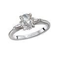Orbelle White Gold 3-Stone Oval Diamond Semi-Mount Engagement Ring