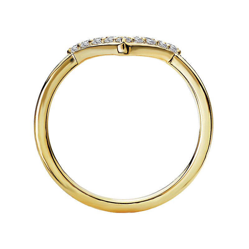 Luxora 14K Yellow Gold V-Shaped Ladies Fashion Diamond Ring