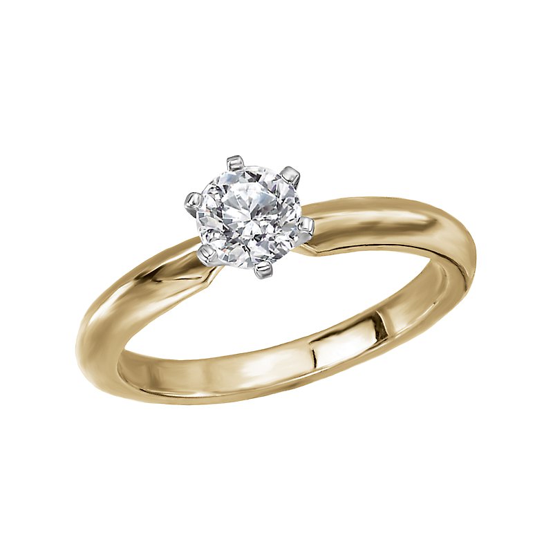 Glemera Solitaire Diamond Ring | 14K Yellow Gold Semi-Mount