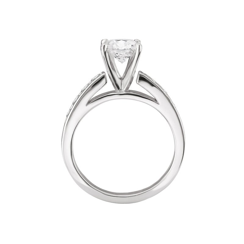 Orbelle Green LGD 14K White Gold Princess-Cut Semi-Mount Diamond Ring