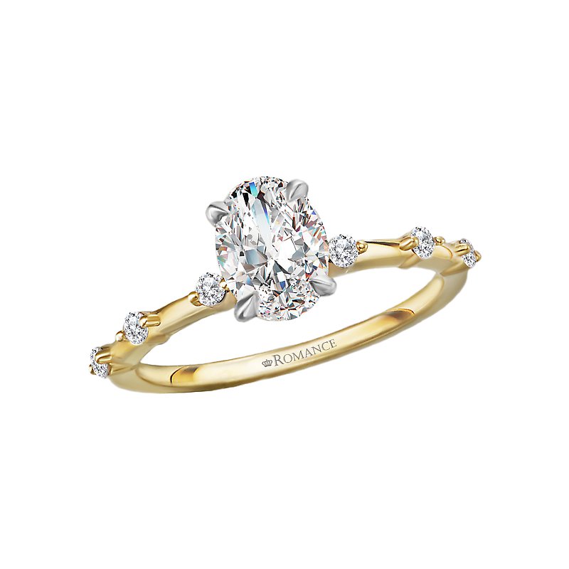 Bandora 14K Yellow Gold Oval Diamond Semi-Mount Engagement Ring
