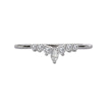 14K White Gold Nesting Band with Lab Grown Diamond Marquise Shape