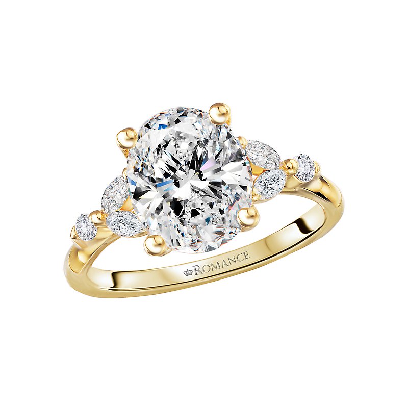 Bandora 14K Yellow Gold Semi-Mount Oval Diamond Engagement Ring
