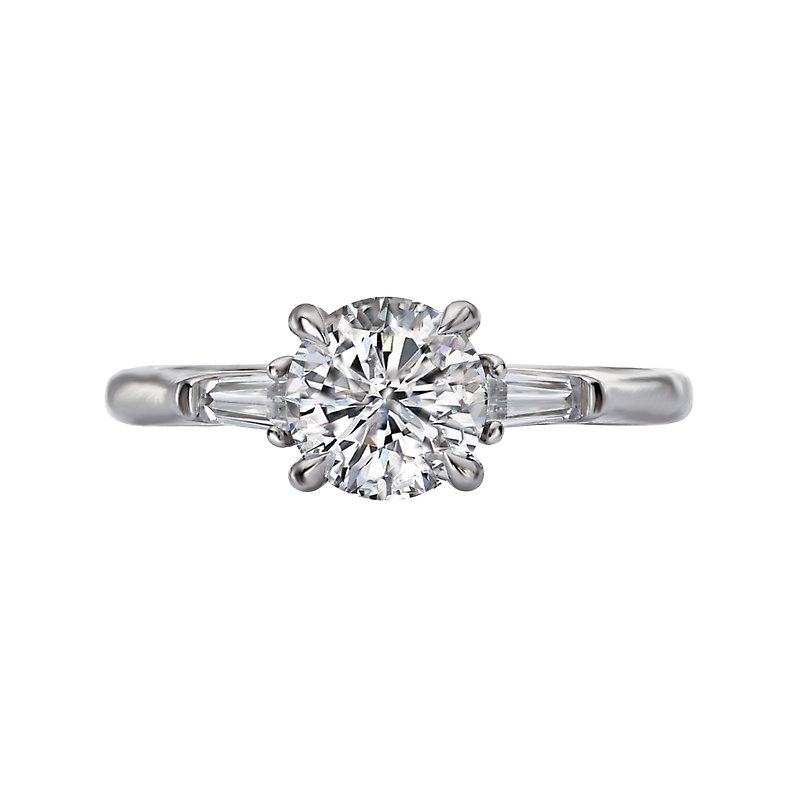 Orbelle 3-Stone Lab Grown Diamond Semi-Mount Engagement Ring in 14K White Gold