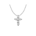 Luxora Diamond Cross Pendant in 14K White Gold with Round Diamonds