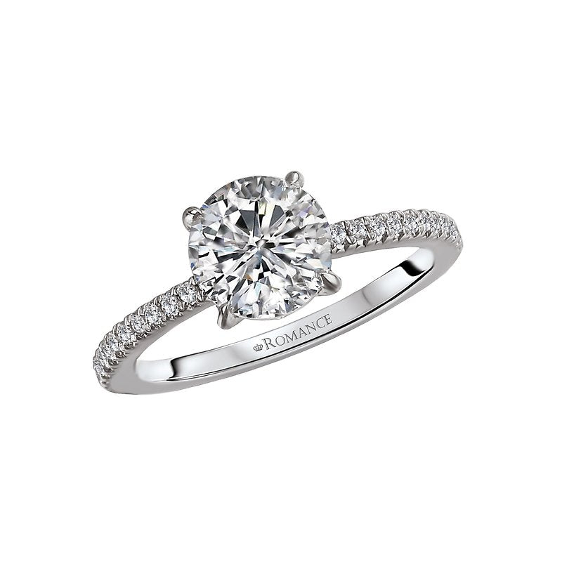 Orbelle Platinum French Pave Diamond Semi-Mount Ring