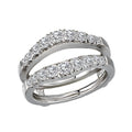 Glemera Diamond Wrap Wedding Band with Guard - 14K White Gold French Paved Round Diamond Ring