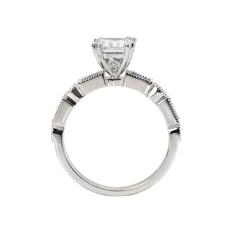Orbelle Lab Grown Diamond Sapphire and Diamond Semi-Mount Ring in 14K White Gold