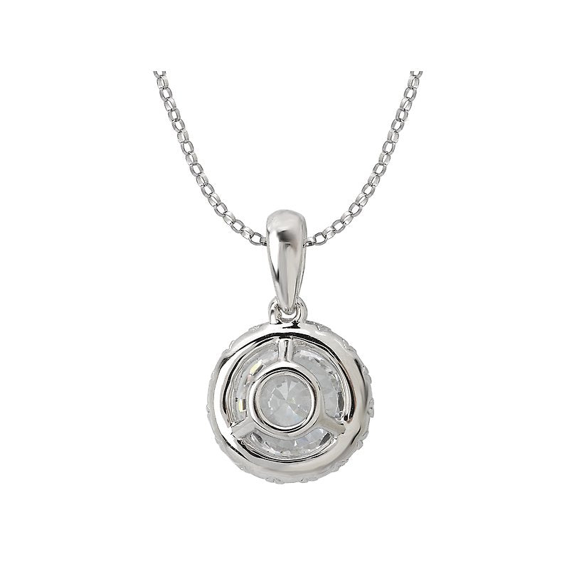 Luxora 14K White Gold Diamond Halo Semi-Mount Pendant