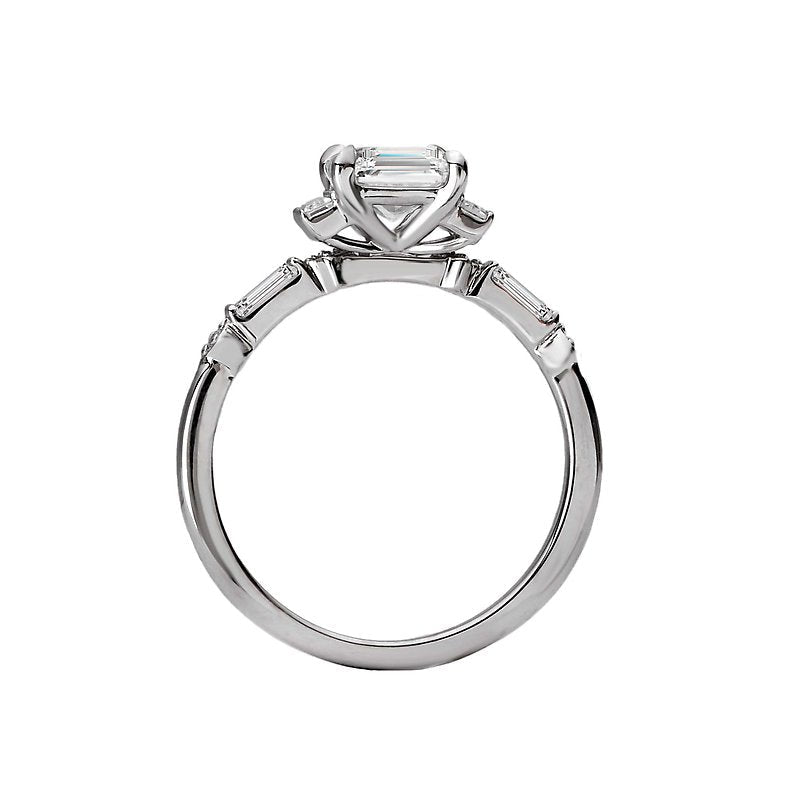 Orbelle 14K White Gold Semi-Mount Engagement Ring with Diamond Accents