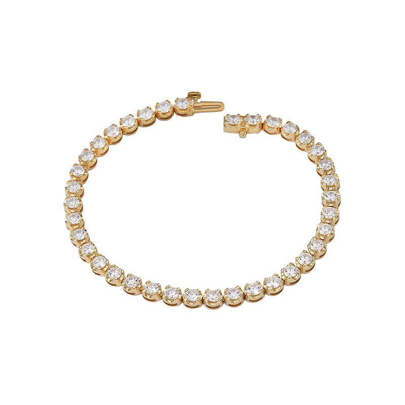 Luxora 14K Yellow Gold Lab Grown Diamond Tennis Bracelet - Round Cut 5.0 Carat Total Weight
