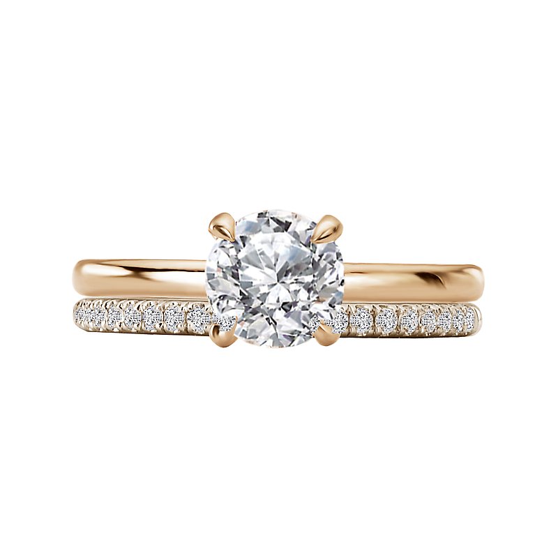 Orbelle Yellow Gold Solitaire Semi-Mount Engagement Ring with Lab Grown Diamond