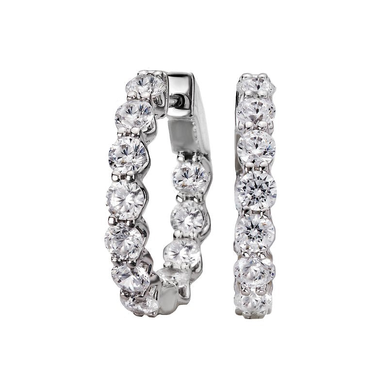 Luxora 14K Yellow Gold Diamond In/Out Hoop Earrings