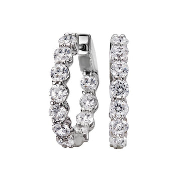 Luxora 14K Yellow Gold Diamond In/Out Hoop Earrings