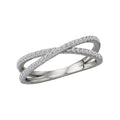 Luxora Classic 14K White Gold Diamond Criss Cross Ring