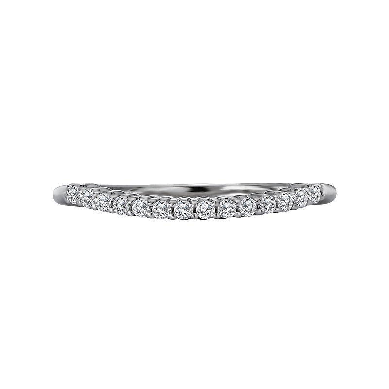 Orbelle Curved Diamond Wedding Band in 14K White Gold with Lab Grown Diamonds