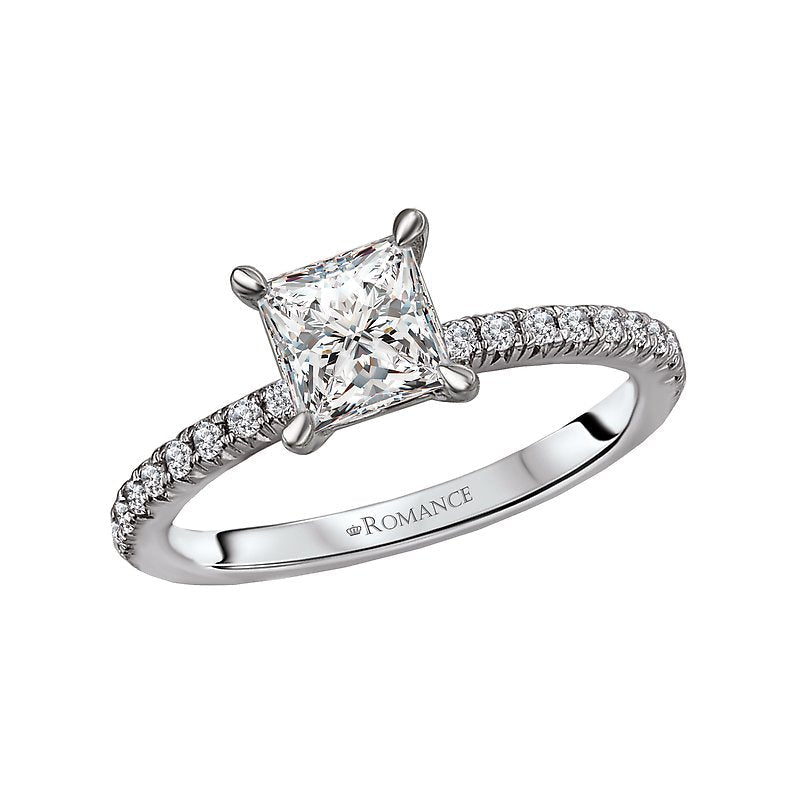 Orbelle White Gold Princess Cut Lab Grown Diamond Semi-Mount Ring