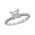 Orbelle White Gold Princess Cut Lab Grown Diamond Semi-Mount Ring