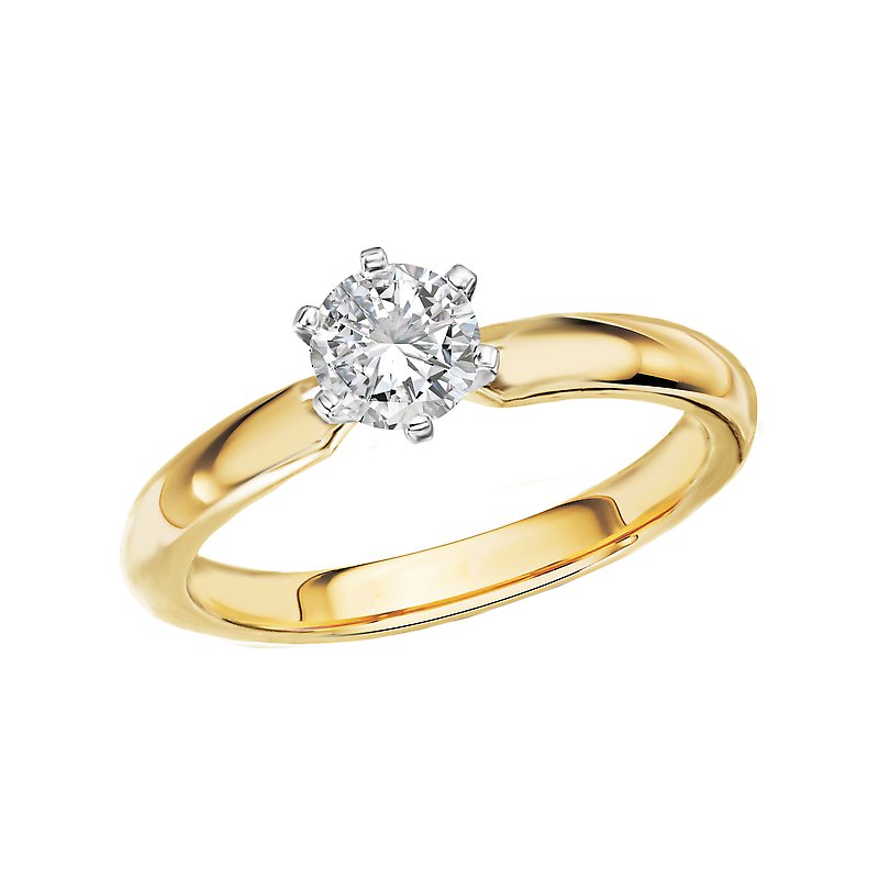 Glemera Solitaire Diamond Ring | 14K Yellow Gold Semi-Mount