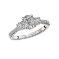 Orbelle 3 Stone Semi-Mount Diamond Ring in 18K White Gold