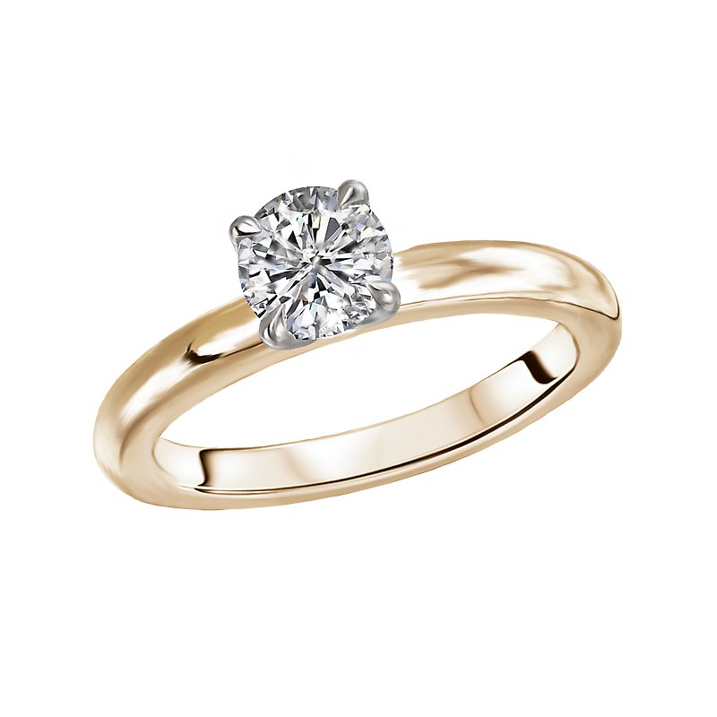 Kim Classics 14K Yellow Gold Solitaire Diamond Engagement Ring