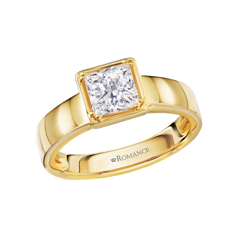 Orbelle 14K Yellow Gold Princess Cut Diamond Solitaire Engagement Ring