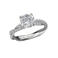 Orbelle Diamond Semi-Mount Engagement Ring - Bandora 14K White Gold Round 6.5mm