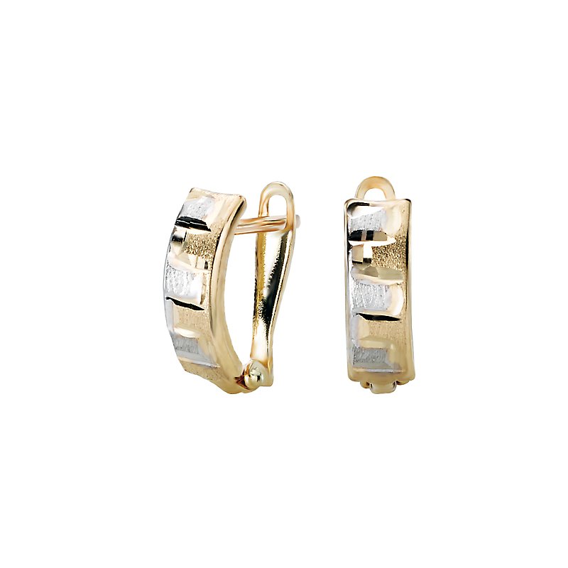 Luxora 14K Yellow Gold Diamond Cut Hoop Earrings