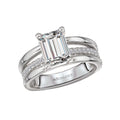 Orbelle Three Row Diamond Engagement Ring in 14K White Gold
