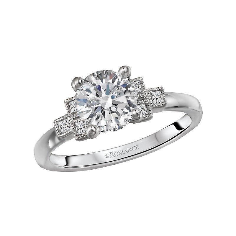 Orbelle Diamond Semi-Mount Engagement Ring - 14K White Gold
