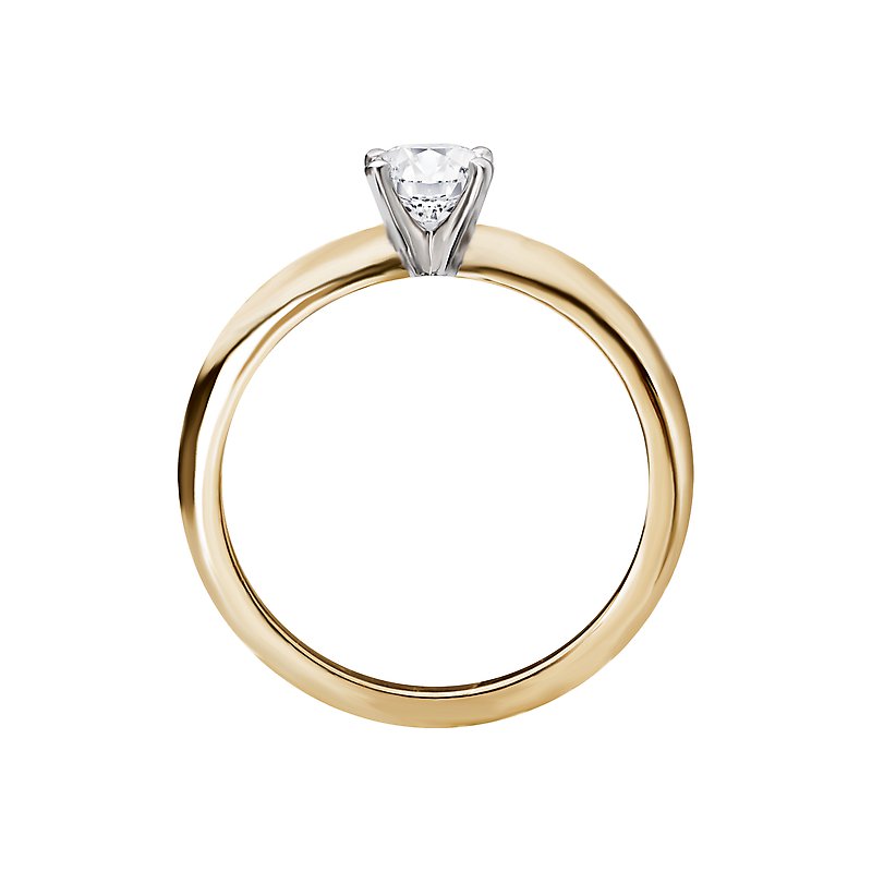 Glemera Solitaire Diamond Engagement Ring Semi-Mount 14K White Gold 5mm Round
