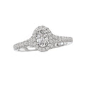 Orbelle 14K White Gold Oval Halo Diamond Engagement Ring