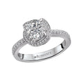 Orbelle Halo Semi-Mount 18K White Gold Diamond Ring