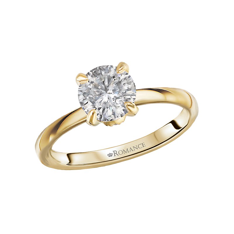 Orbelle 14K Yellow Gold Diamond Halo Engagement Ring - Round 6.5mm