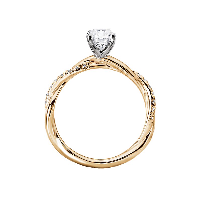 Orbelle 14K Yellow Gold Twisted Diamond Semi-Mount Engagement Ring