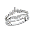 Glemera Diamond Wrap Guard Ring in 14K White Gold with Round and Marquise Diamonds