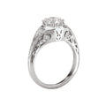 Vintage 14K White Gold Semi-Mount Diamond Ring with Lab Grown Diamonds