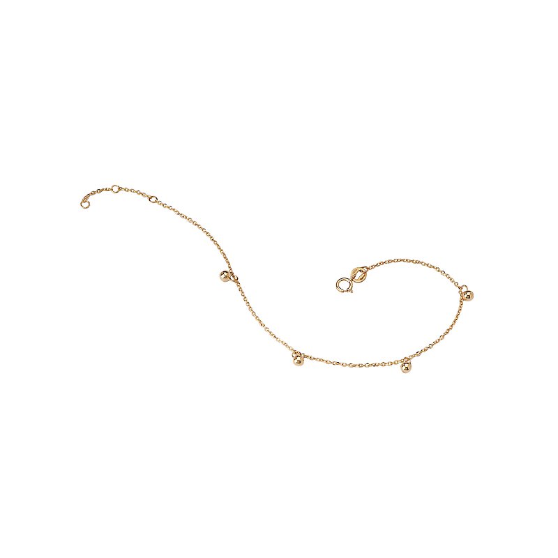 Luxora Italian 14kt Yellow Gold Bead Bracelet | Adjustable Chain Bracelet