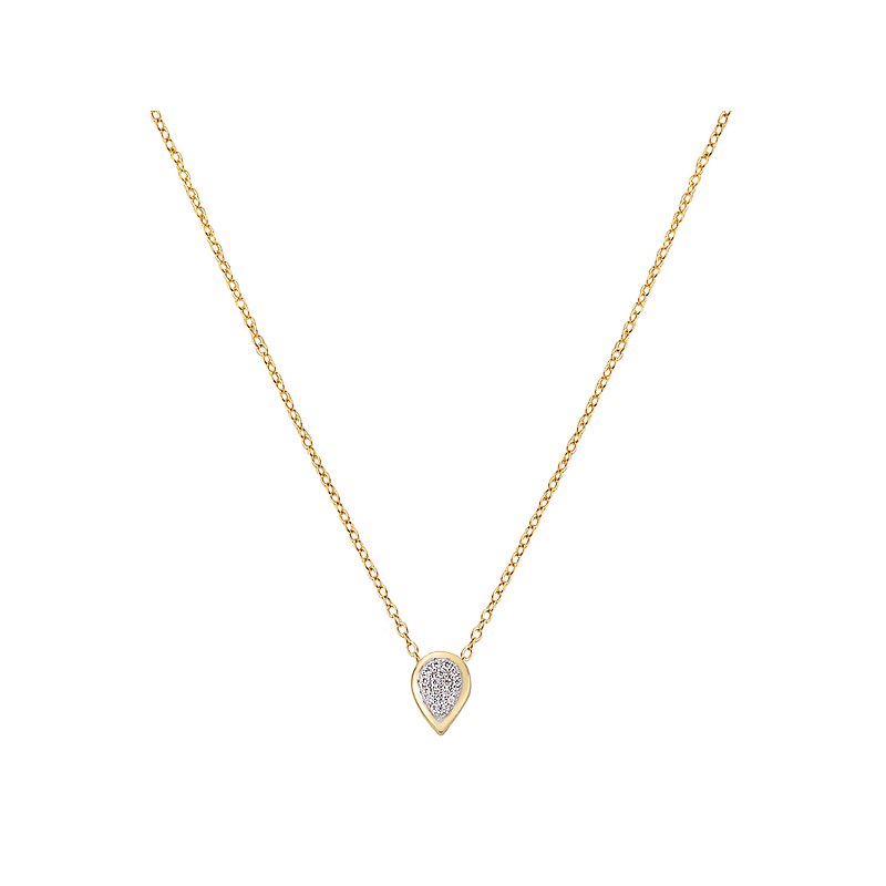 Luxora 14K Yellow Gold Diamond Droplet Necklace
