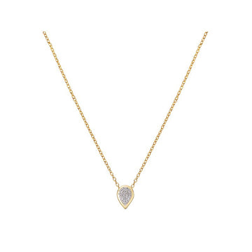 Luxora 14K Yellow Gold Diamond Droplet Necklace