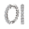 Luxora 14K White Gold Diamond Huggie Earrings - 1.0 ctw Round Cut