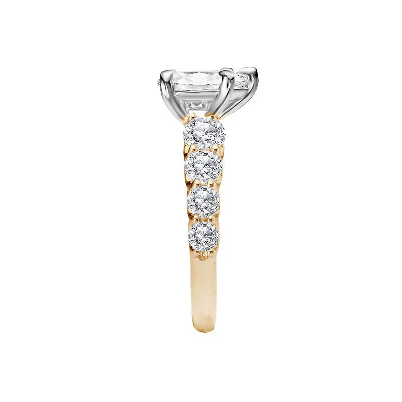 Orbelle Diamond Band Semi-Mount Engagement Ring - Bandora 14K Yellow Gold Pear Shape 10x6.5mm