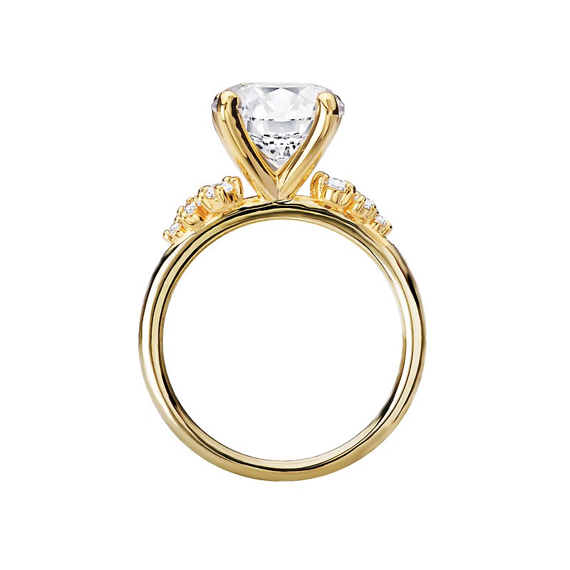 Bandora 14K Yellow Gold Diamond Engagement Ring Semi-Mount for 9mm Round Stone