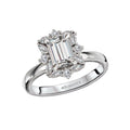 Orbelle 14K White Gold Diamond Halo Engagement Ring Semi-Mount for 7x5mm Emerald Cut Diamond