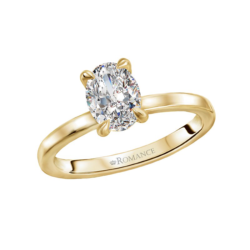Orbelle Oval Lab Grown Diamond Semi-Mount Engagement Ring in 14K Yellow Gold