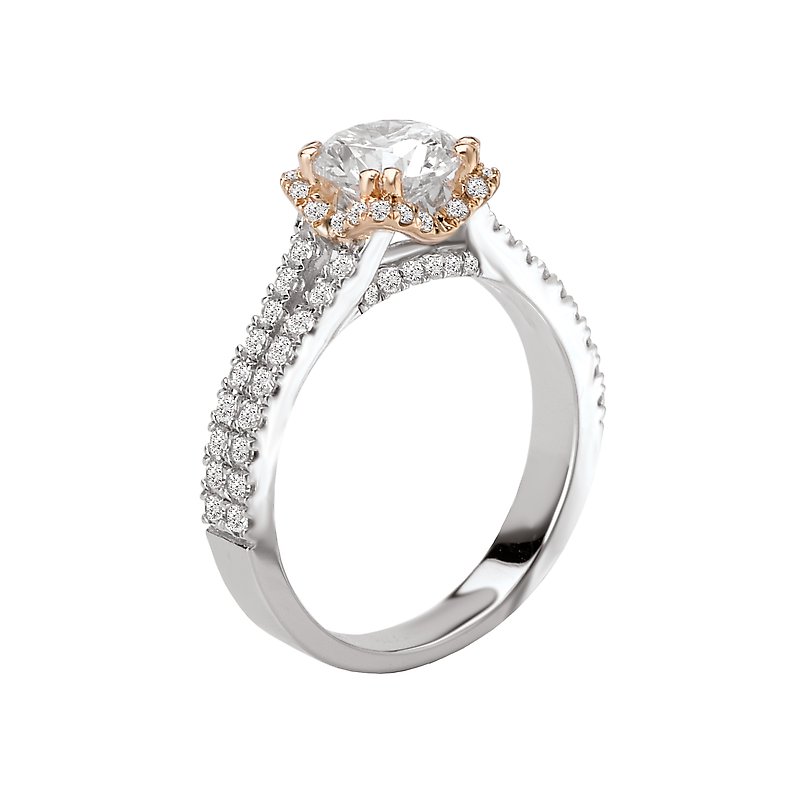 Orbelle Two Tone Halo Diamond Engagement Ring Semi-Mount