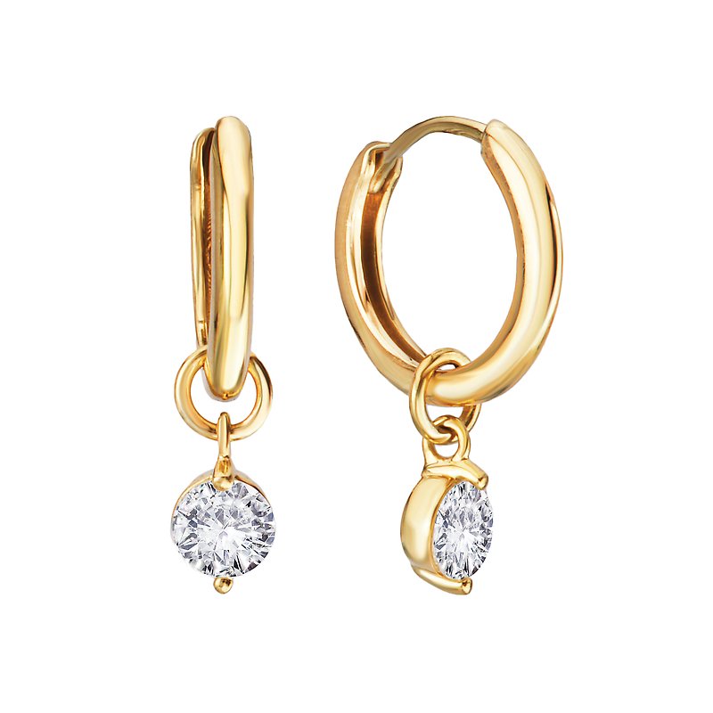Luxora 14K Yellow Gold Hoop Earrings with Lab Grown Diamond Dangles