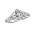 Vintage 14K White Gold Diamond Engagement Ring Semi-Mount